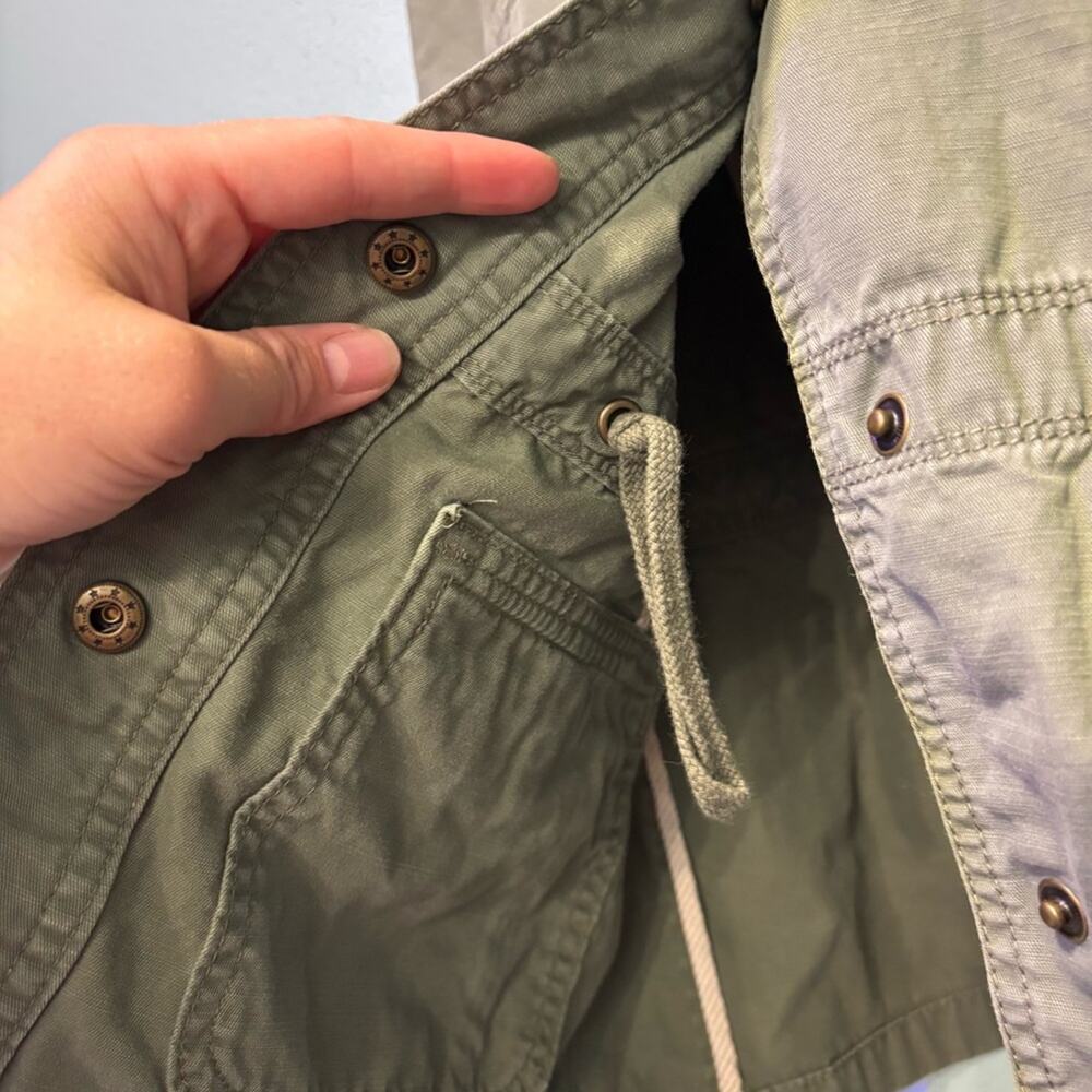 Talbots Petite Green Cinch Waist Utility Pockets Jacket Classic Design Size P - Picture 3 of 10